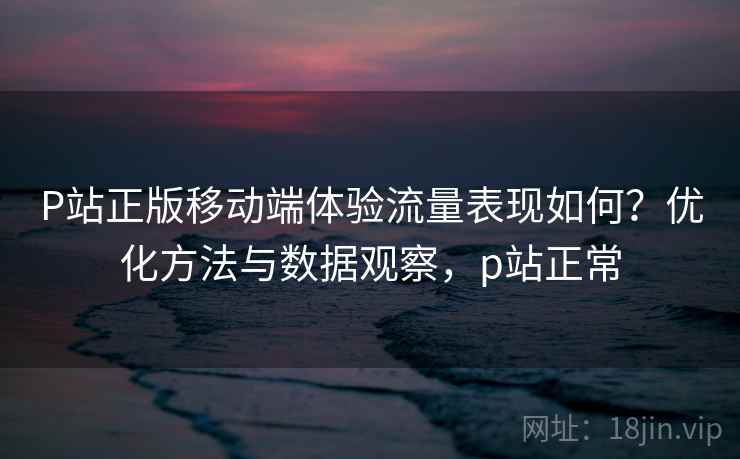 P站正版移动端体验流量表现如何?优化方法与数据观察,p站正常 第2张 P站正版移动端体验流量表现如何?优化方法与数据观察,p站正常 第2张