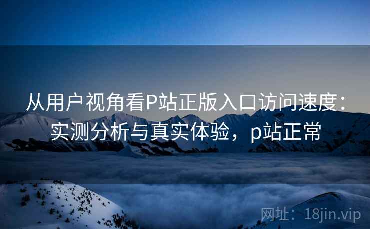 从用户视角看P站正版入口访问速度:实测分析与真实体验,p站正常 第2张 从用户视角看P站正版入口访问速度:实测分析与真实体验,p站正常 第2张
