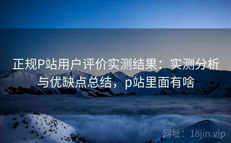 正规P站用户评价实测结果:实测分析与优缺点总结,p站里面有啥 第2张 正规P站用户评价实测结果:实测分析与优缺点总结,p站里面有啥 第2张